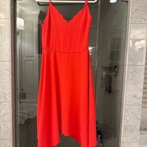 Ted Baker Coral Scalloped Hem Fit & Flare Dress | Size 8